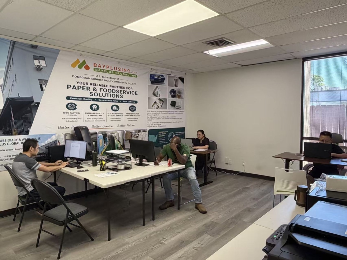 BAYPLUS office team supporting customers and daily operations