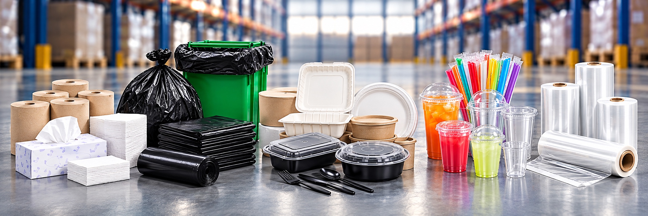 BAYPLUS tissue paper, liners, restaurant tableware, drinkingware and plastic film assortment